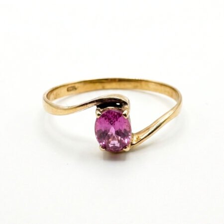Pink Sapphire Ring in 9K Yellow Gold