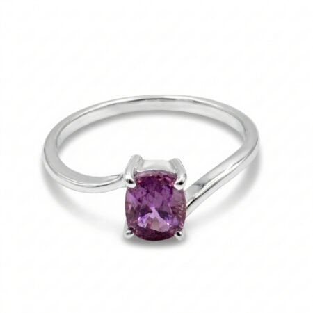 Pink Sapphire Ring in 9K White Gold