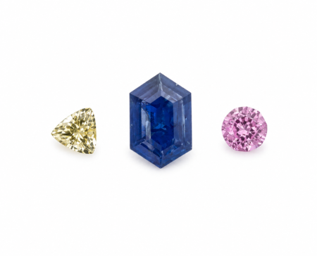2.05 carats Natural Three Stone Sapphire Set